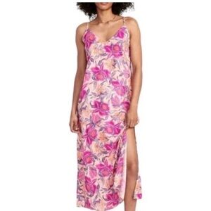 Old Navy Pink Floral Maxi Slip Dress